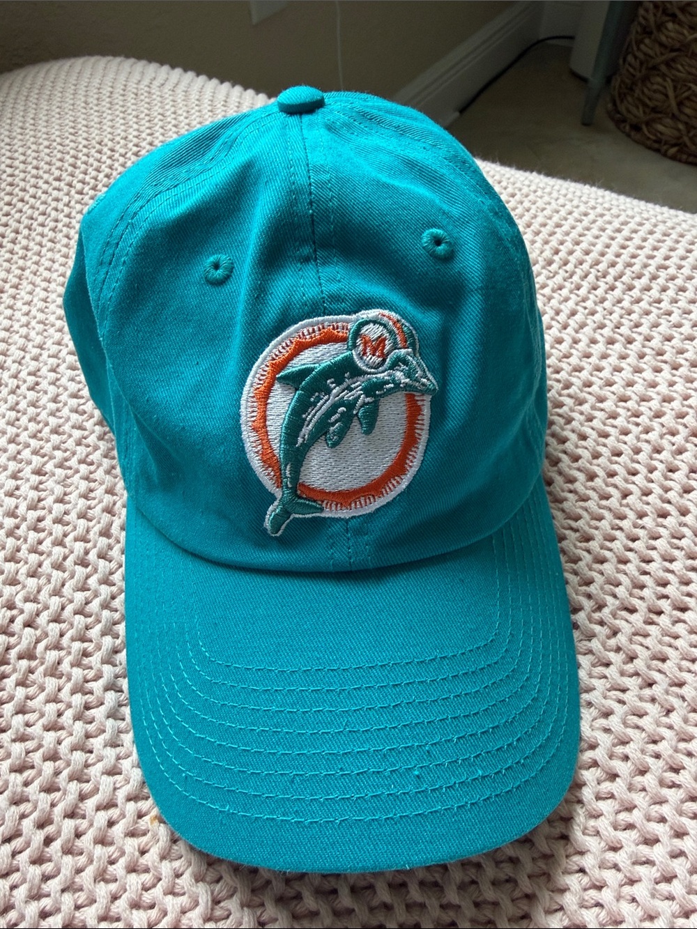 NFL Teal Dolphin Logo Adjustable Baseball Cap